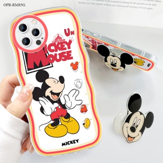 Realme 9 9i 8 8i 7i C17 Pro Plus Pro+ 5G 4G เคสเรียวมี สำหรับ Case Cartoon Mouse Wave Bracket เคส เคสโทรศัพท์ เคสมือถือ Full Back Cover Soft Cases Protective Shockproof Casing