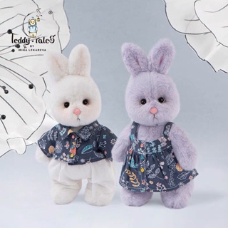 Pre-Oder TeddyTales small dark blue floral clothes costume 20CM ૮₍˶ •. • ⑅₎ა