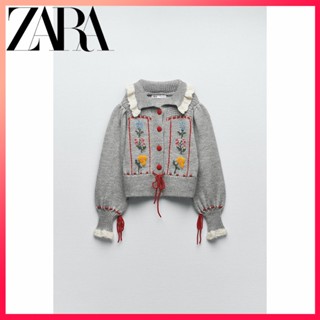 Zara ใหม่ เสื้อคาร์ดิแกน ผ้าถัก แฟชั่นฤดูหนาว สําหรับผู้หญิง