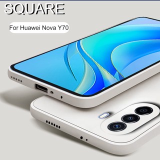 Huawei Nova 11 Pro 11i Ultra Y61 10 Pro Y70 Plus Y90 10 SE เคสโทรศัพท์เคสซิลิโคนเหลว ขอบตรงกันกระแทก2023ใหม่แบบนิ่ม