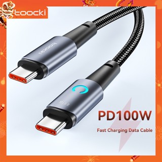 Toocki สายเคเบิล 100 W Usb C เป็น Type C Pd ชาร์จเร็ว Usb - C Type - C สําหรับ Xiaomi Mi 10 Pro Samsung S20 Macbook Pro