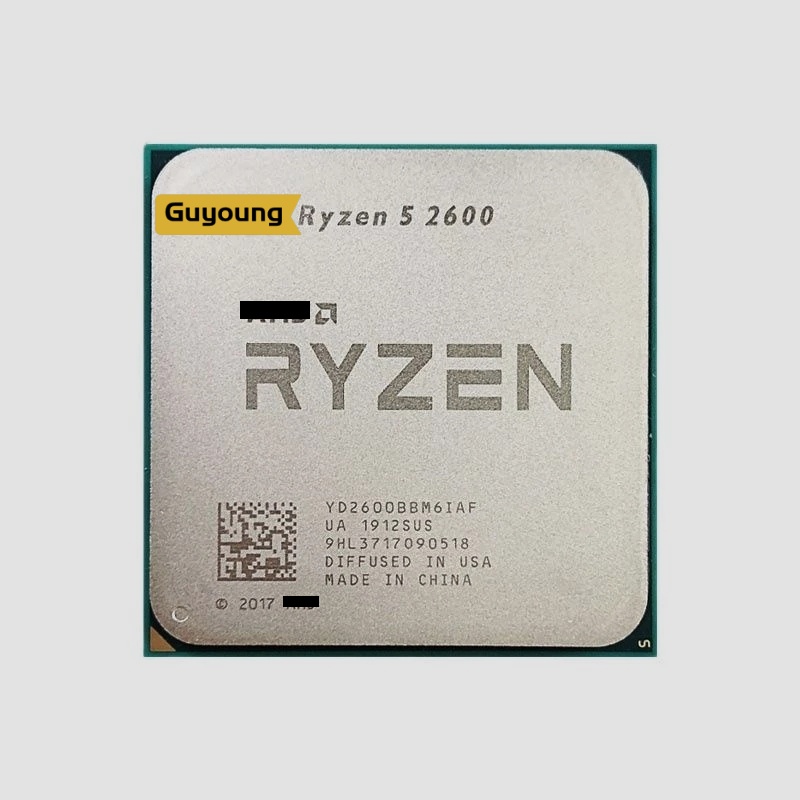 โปรเซสเซอร์ CPU Ryzen 5 2600 ใหม่ R5 2600 3.4 GHz หกคอร์ สิบสองเธรด YD2600BBM6IAF ซ็อกเก็ต AM4