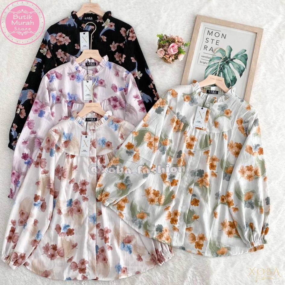 Xoba Fashion 3160 เสื้อเบลาส์ผู้หญิง LD 120 CM Kringkel Floral
