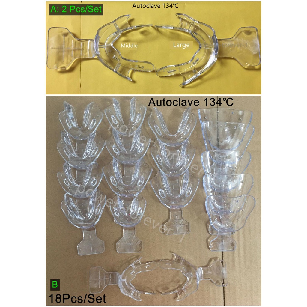 18Pis/2Pis Dental Frame Cut Back Impression Trays Mandibular Denture