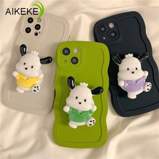 เคสโทรศัพท์มือถือแบบนิ่ม TPU ลายการ์ตูนคลื่นน่ารัก พร้อมที่ตั้งวาง สําหรับ Samsung Galaxy A14 A13 A12 A11 A10 A10s A01 4G 5G