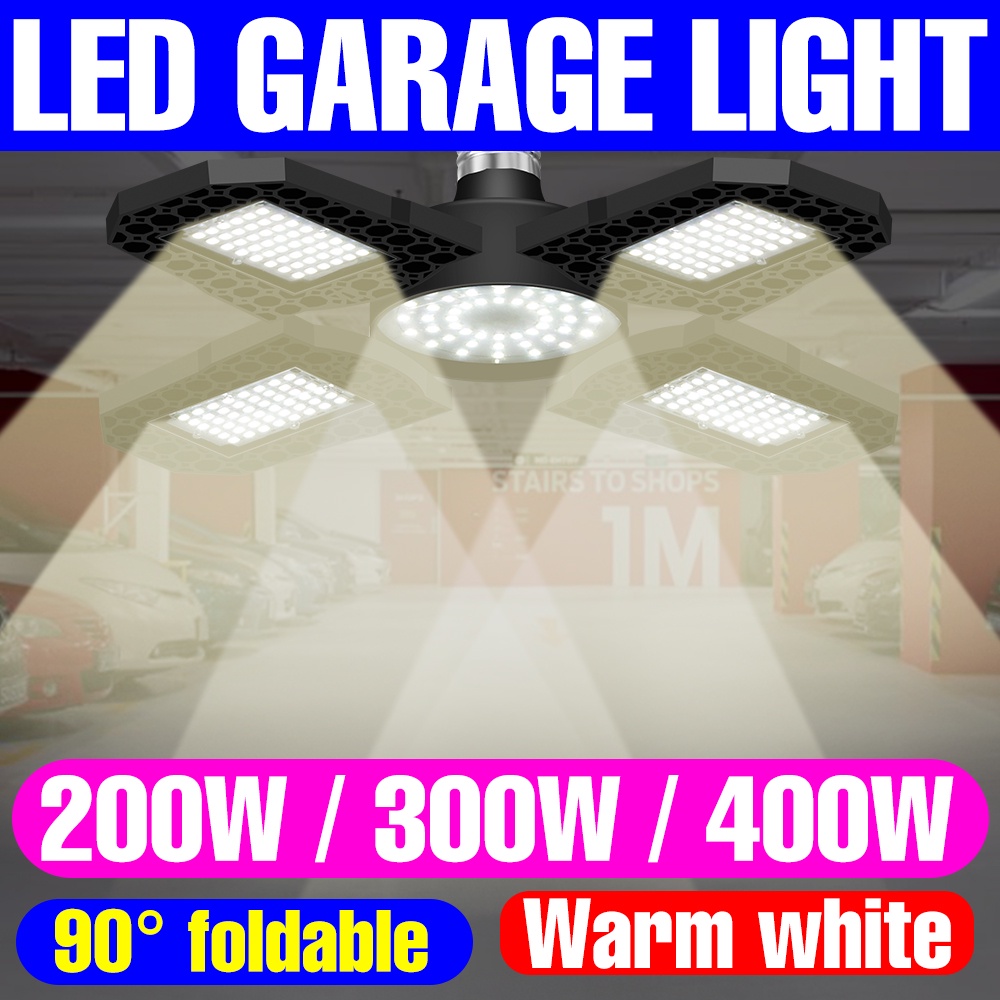 ไฟ LED โรงรถ E27 สปอตไลท์ 220 โวลต์ไฟเพดานที่เปลี่ยนรูปได้ E26 หลอดไฟ LED 110V คลังสินค้า UFO โคมไฟต