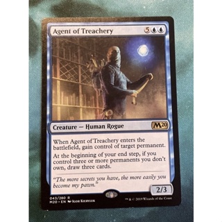 การ์ด MTG Agent of Treachery Blue EDH Magic the gathering รุ่น M20 สภาพ nm