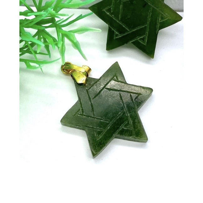 1Pc Natural Star Nephrite Jade pendent Green Jade pendent AAA Quality jade jewelry High Quality Jade