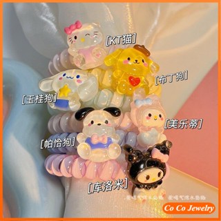 ยางรัดผม ยืดหยุ่นสูง สีแคนดี้ สไตล์เกาหลี และญี่ปุ่น สําหรับโทรศัพท์ Sanrio COCOJEWELRY