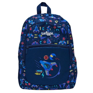 Smiggle Vibin Classic Lite Backpack กระเป๋าเป้น้ำเงิน จรวดอวกาศ พร้อมส่งในไทย