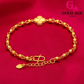 Ga พร้อมส่ง สร้อยข้อมือ จี้ลูกปัด 24K Bangkok Emas 916 Bangkok เครื่องประดับแฟชั่น สําหรับผู้หญิง