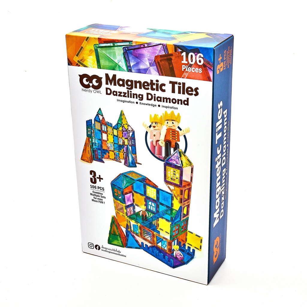 Magnet Tiles Dazzling Diamond 106 Pieces ของเล่นแผ่นตัวต่อแม่เหล็ก 106 ชิ้น รูปที่ 2