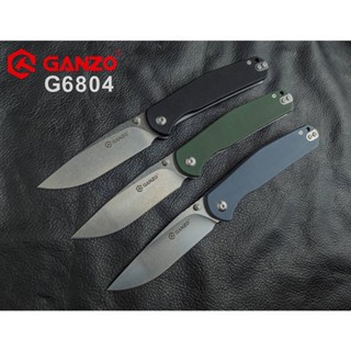 มีดพับ มีดแคมป์ Pocket folding knife Ganzo G6804 ของแท้ ใบ 3.5" เหล็ก 8Cr14 Liner lock ด้าม G10 มีดพกพา มีดเดินป่า EDC