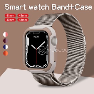 เคส + สายนาฬิกาข้อมือ สําหรับ iWatch 44 มม. 45 มม. 40 มม. 41 มม. series 8 7 SE 6 5 4 3 2 1