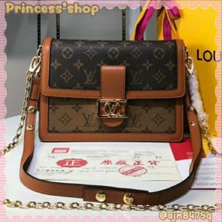 กระเป๋าสะพายข้าง10"Lv Dauphine MM(Hi-endหนังแท้)