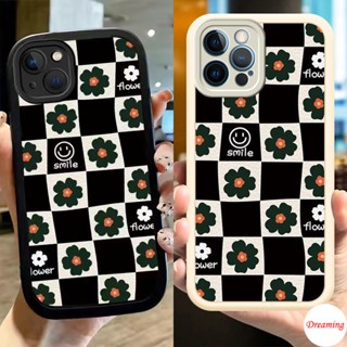 สำหรับ Samsung Galaxy S22 S21 S20 Plus Ultra FE A11 M11 A12 M12 M23 M31 M32 4G 5G รูปไข่ Big Eye เคสโทรศัพท์ Motif Smile Face Flower