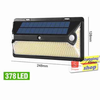 (1pcs)2023 NEW solar light Sensor 378 LED 3โหมด มีเซ็นเซอร์ 2 ตัว ขนาดใหญ่