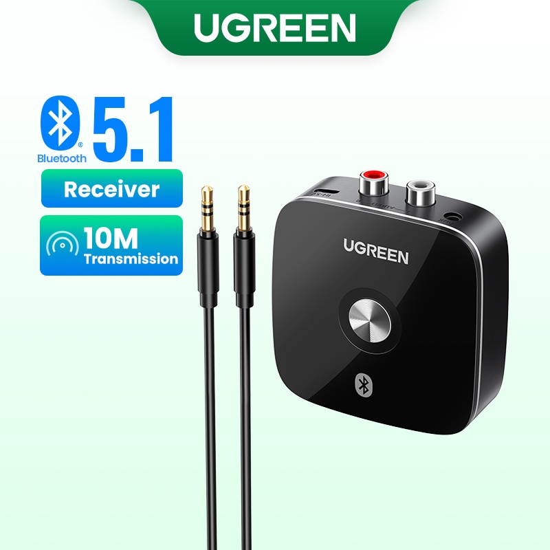 Ugreen อะแดปเตอร์รับสัญญาณเสียงเพลงบลูทูธไร้สาย RCA 5.1 aptX L/4.1 สําหรับรถยนต์ (3.5 มม.)