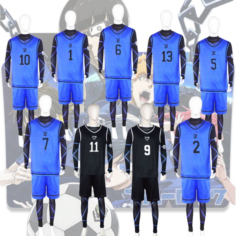 Holoun Blue Lock ชุดคอสเพลย์ เสื้อยืด ลายอนิเมะ Football Soccer Uniform Isagi Yoichi Bachira Chigiri