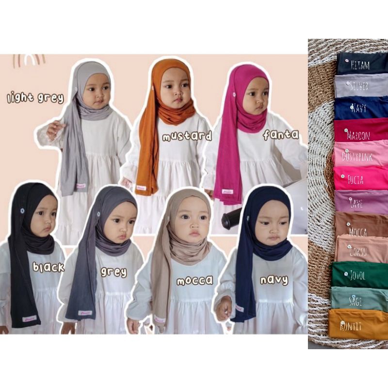 เด็กทันที Pashmina ปุ่ม Pashmina Diandra เด็กอายุ 2-7 ปีหนา Jersey วัสดุ Cool สําหรับสวมใส่ทุกวันอินเทรนด์และ Viral