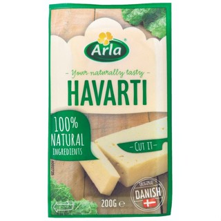 อาร์ลา ชีสฮาวาร์ตี้ (ฮาลาล) 200g - Havarti Natural Cheese 200g Arla brand