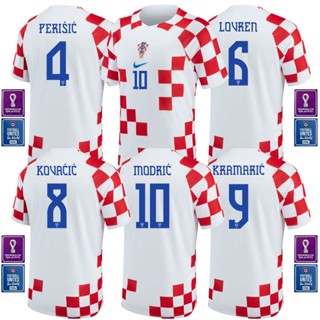 เสื้อกีฬาแขนสั้น ลายทีมชาติฟุตบอล Croatia 2022-23 ชุดเหย้า ไซซ์ S-4XL 22-23