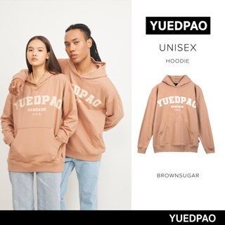 Yuedpao ยอดขาย No.1 รับประกันไม่ย้วย 2 ปี Hoodie เสื้อยืดเปล่า เสื้อยืดสีพื้น เสื้อ Hoodie Vintage Brownsugar