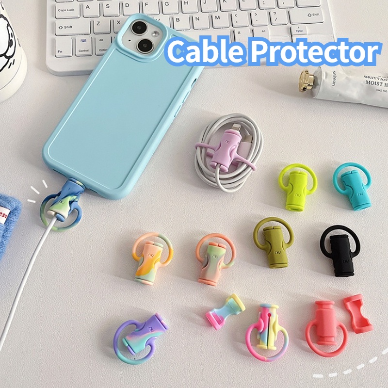 ตัวป้องกันสายเคเบิล กระสวยซิลิโคน ที่ม้วนเก็บสายไฟ สําหรับ Apple iphone สายชาร์จ USB