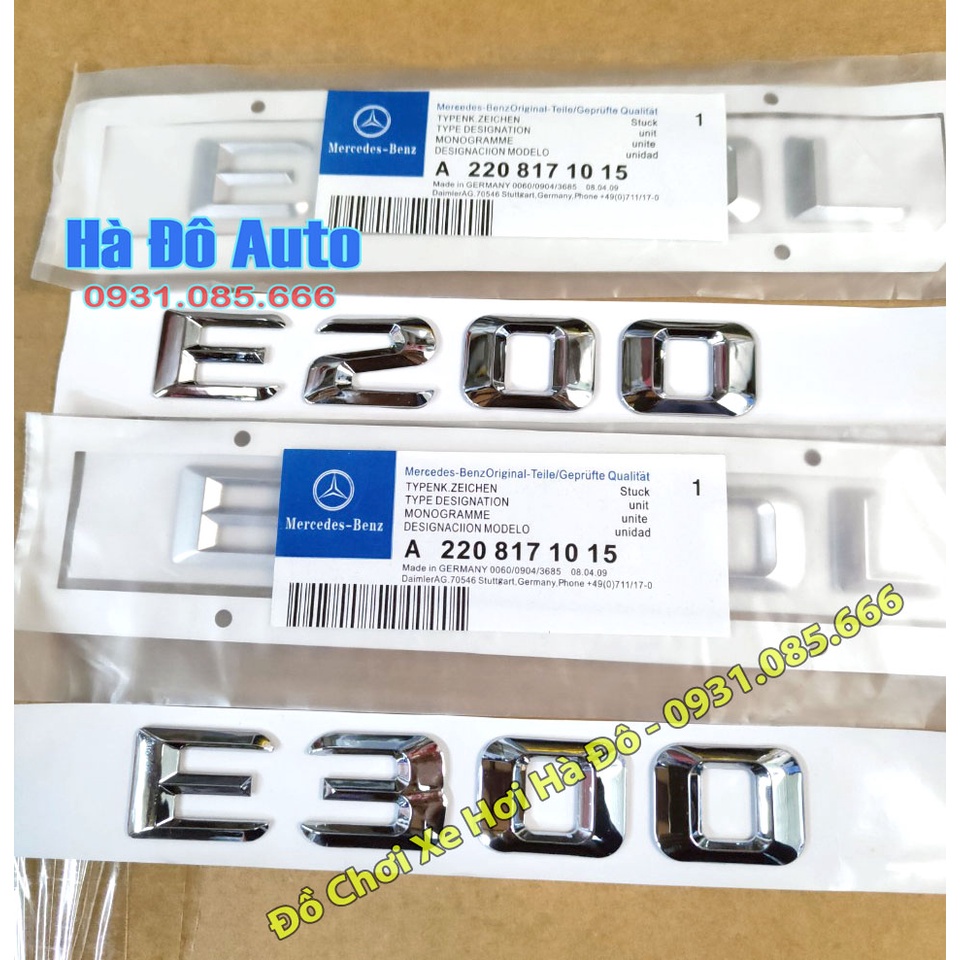 Braille charact E 200 E 300 - สติ๊กเกอร์ Letter E 200 E 300 ด้านหลัง Mercedes E (มาตรฐานแบรนด์)