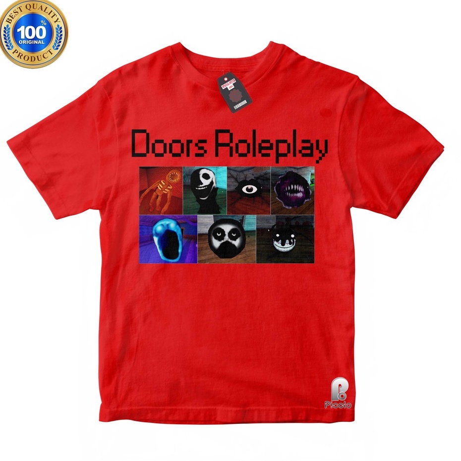 Roblox เสื้อยืด ผ้าฝ้าย พิมพ์ลาย ALL MONSTER+MORPHS IN DOORS ROLEPLAY [ROBLOX] สําหรับเด็ก