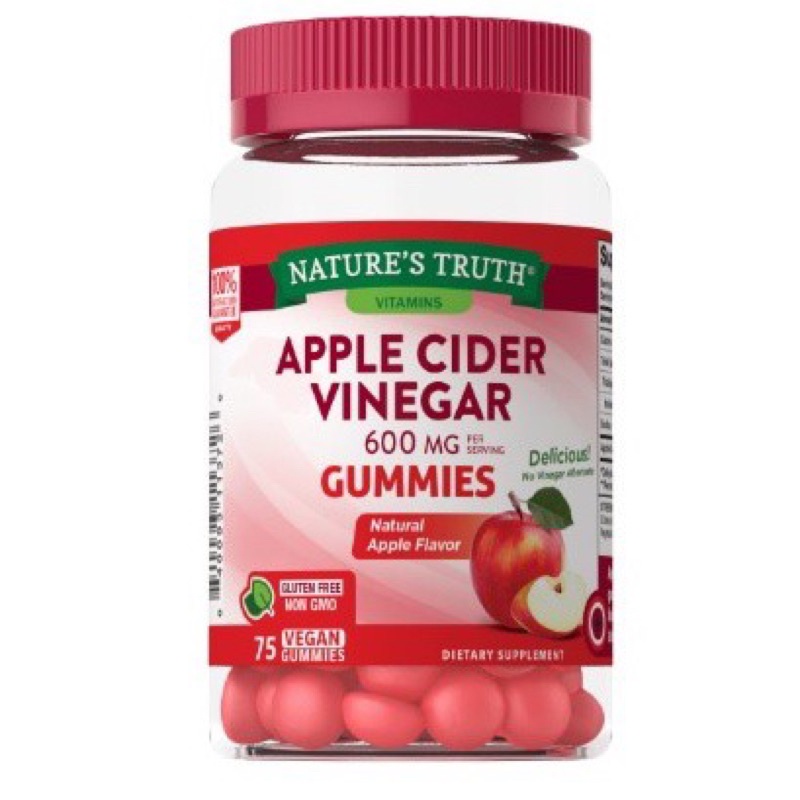 (🌟พร้อมส่ง/🌟ของแท้) เยลลี่ Nature's Truth Apple Cider Vinegar 600mg (บรรจุ 75 gummies)