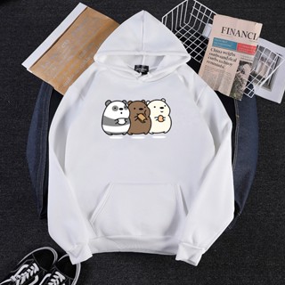 [เสื้อฮู้ดแฟชั่น] เสื้อฮู้ดดี้ ผ้าฝ้าย พิมพ์ลาย We Bare Bears สไตล์ญี่ปุ่น และเกาหลี สําหรับผู้ชาย