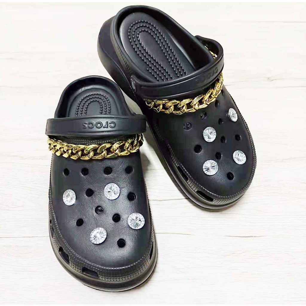 Crocs Bae Fashion รองเท้าแตะมุกสําหรับผู้หญิง Bae ฟรี jibitz แฟชั่นเพิร์ล rante