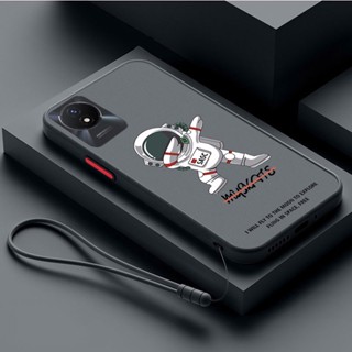 Vivo Y02 2022 Y02s Y16 Y35 Y22 Y22s เคสโทรศัพท์ แบบแข็ง เนื้อแมตต์ ลาย NASA สุดเท่ ปุ่มสีสันสดใส สัมผัสคล้ายผิวหนัง
