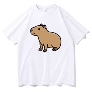 คาปิบาร่า GTER เสื้อตราหานคู่ ตลก Harajuku Capybaras กราฟิก Tshirt ผู้ชายผู้หญิงแฟชั่นเสื้อยืดลําลองขนาดใหญ่แขนสั้นสบาย