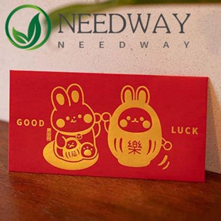 NEEDWAY Red Envelope Greeting Card Wedding DIY Card Packing Chinese Rabbit Year Hongbao Cartoon 2023 Red Envelope