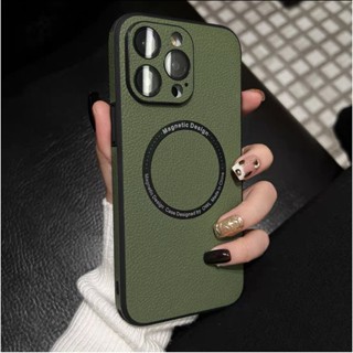 【Leather Case with Texture of lychee/With Lens Film/Green】เคส compatible for iphone 12 12 Pro 12 Pro Max 13 13 Pro 13 Pro Max 14 14 Pro 14 Pro Max case