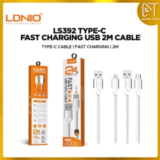 Ldnio LS392 Type C สายชาร์จเร็ว และสายเคเบิลข้อมูล USB 2 เมตร สําหรับ AndRoid 2.4A