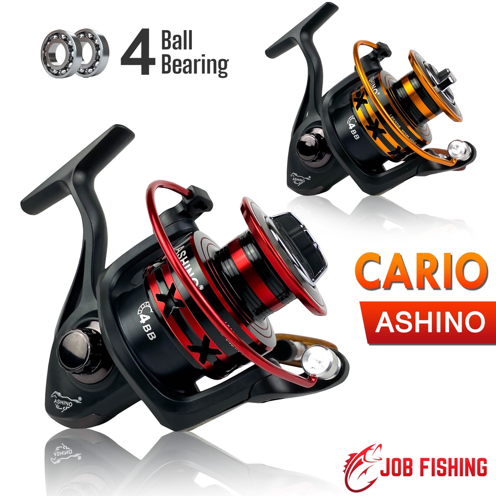 รอกสปินนิ่ง Ashino CARIO 4 ball bearing เบอร์ 1000-6000 สปูนอะลูมิเนียม