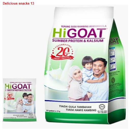 ส้นสูงHIGOAT Instant Goat's Milk Powder  (แบบถุง))นมแพะไฮโก๊ท อินสแตนท์ โก๊ทมิลค์ พาวเดอร์ (รสธรรมชาติ) ขนาด 1 ถุง 15 ซอ