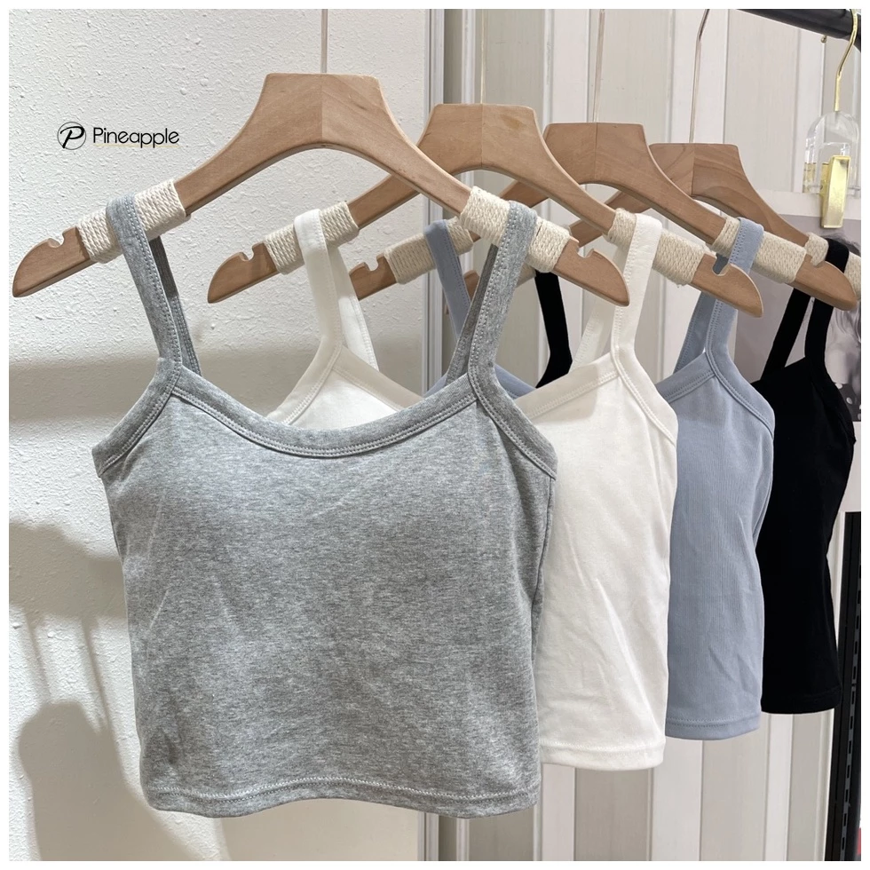 8205 เสื้อชั้นในสตรี เสื้อสายเดี่ยว พร้อมแผ่นรองหน้าอก เซ็กซี่ เสื้อครอป Built-in Bra Camisole
