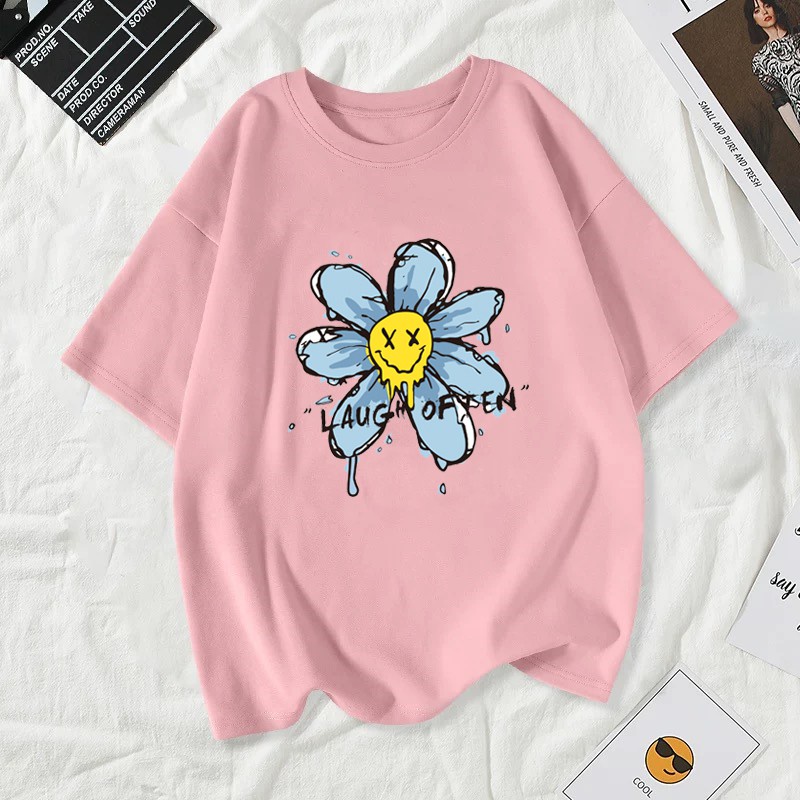 MYSTIQUE.ID - เสื้อยืด LAUGH OFTEN น่ารัก และ AESTHETIC