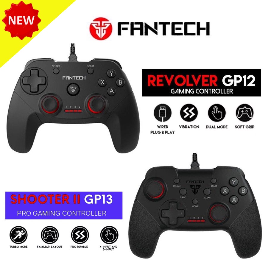 FANTECH GP12/13 Gaming Controller FOR PC/PS3 จอยสติ้กเกม USB น้ำหนักเบา (รับประกันสินค้า 1 ปี)