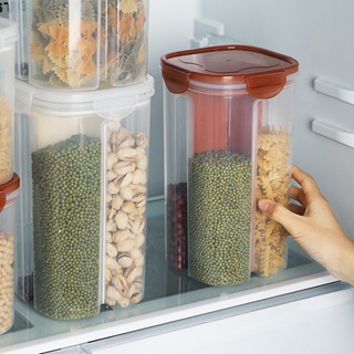Airtight cans kitchen grain multi-grain cans household food sealed storage cans rice beans compartment plastic storage b