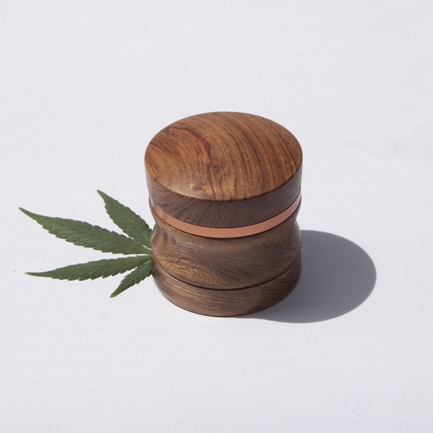 Premium Herb Grinder Wooden Grinder ที่บดสมุนไพร 4 ชั้น ที่บดสมุนไพรแบบไม้