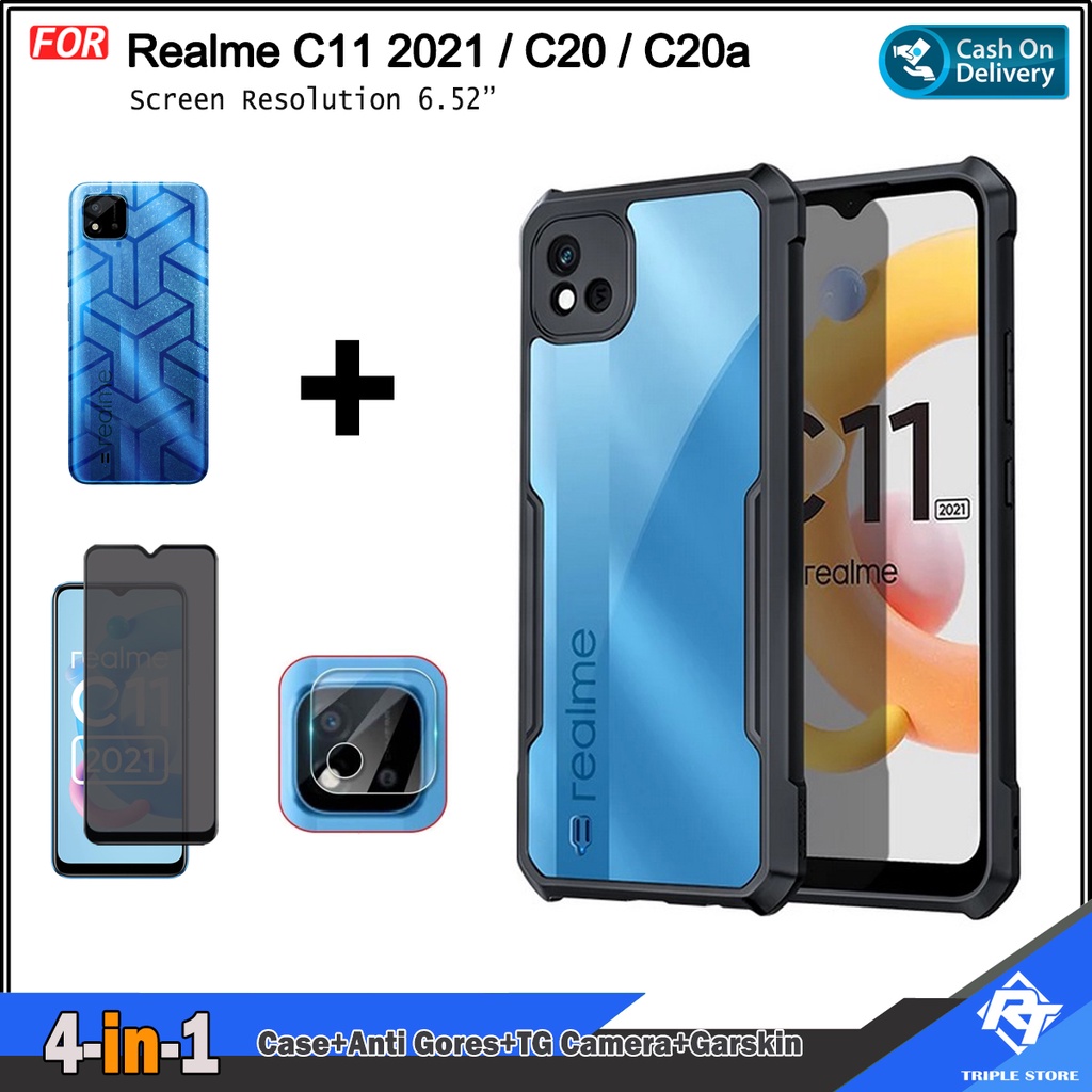 4in1 Case Package Realme C11 2021 Realme C20 Realme C20a ฟรี Anti-Scratch ฟรีกล้อง TG และ Garskin