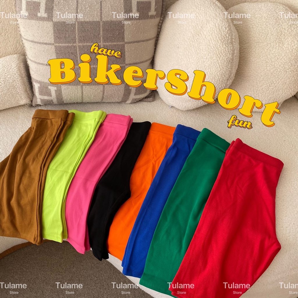กางเกงขาสั้น Bikers ผ้าร่อง(เนื้อละเอียด) 10 สี (มีไซต์) สาวอวบ ใส่สบายยืดได้ดี