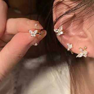 ต่างหูหนีบผีเสื้อคริสตัล • Crysyal Butterfly Ear cuff