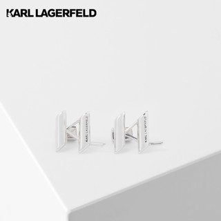 KARL LAGERFELD - KL MONOGRAM STUD EARRINGS 226W3956 ต่างหูแป้น