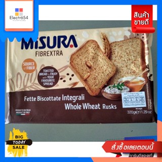 Misura Whole Wheat Rusks ขนมปังโฮลวีท อบกรอบ ชนิดแผ่น 320g UOU ImportMisura Whole Wheat Rusks Crispy Whole Wheat Bread S